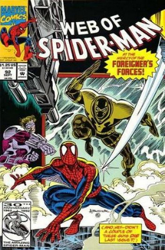 Cover of Web of Spider-Man (Vol 1) #92. One of 250,000 Vintage American Comics on sale from Krypton!