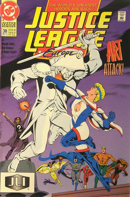 Cover of Justice League Europe #38. One of 250,000 Vintage American Comics on sale from Krypton!