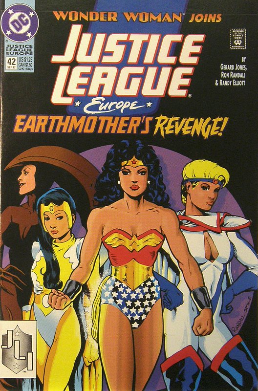 Cover of Justice League Europe #42. One of 250,000 Vintage American Comics on sale from Krypton!