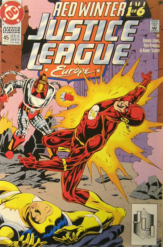 Cover of Justice League Europe #45. One of 250,000 Vintage American Comics on sale from Krypton!