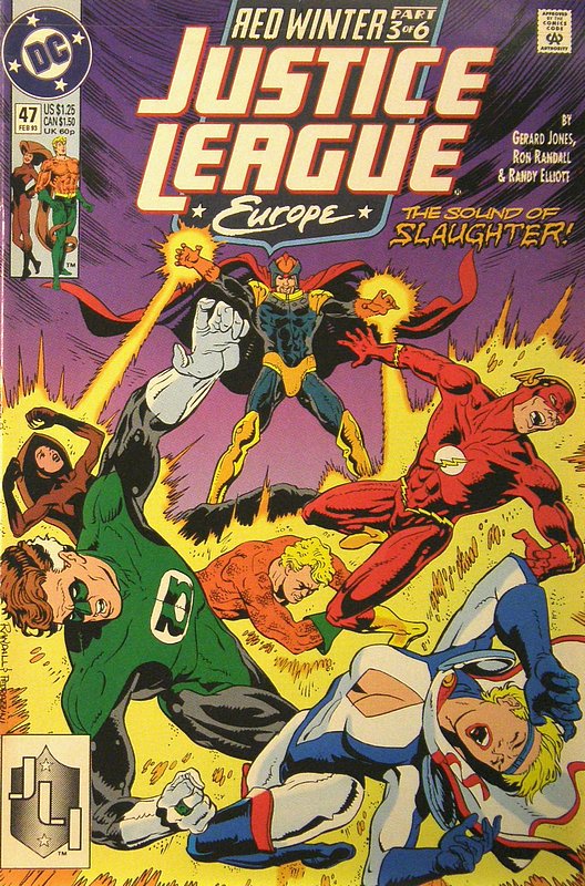 Cover of Justice League Europe #47. One of 250,000 Vintage American Comics on sale from Krypton!