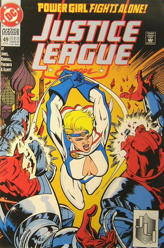 Cover of Justice League Europe #49. One of 250,000 Vintage American Comics on sale from Krypton!