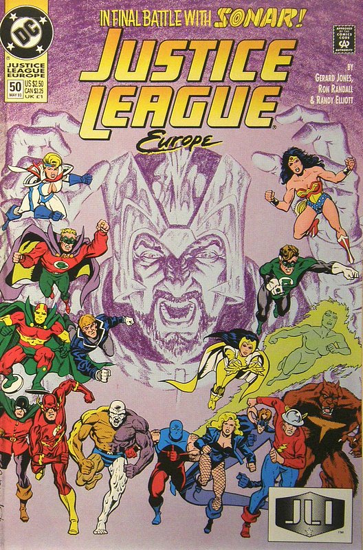 Cover of Justice League Europe #50. One of 250,000 Vintage American Comics on sale from Krypton!