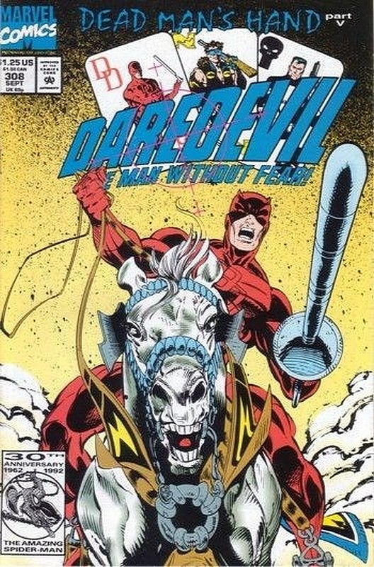 Cover of Daredevil (Vol 1) #308. One of 250,000 Vintage American Comics on sale from Krypton!