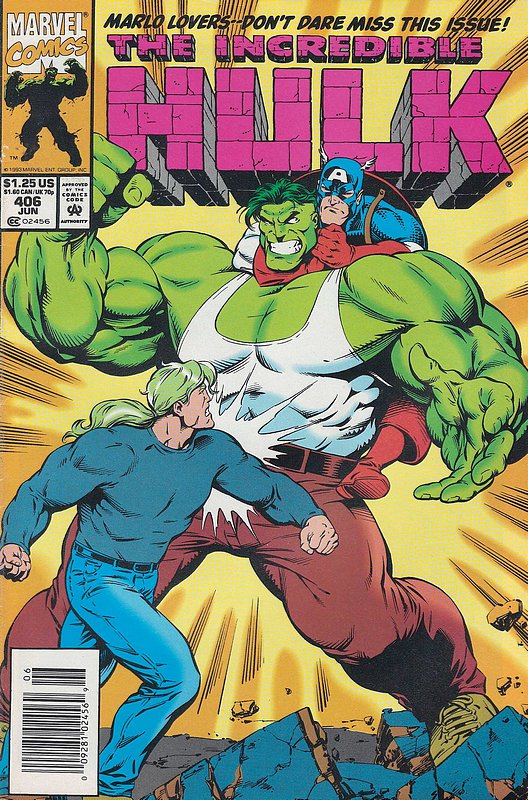 Cover of Incredible Hulk (Vol 2) #406. One of 250,000 Vintage American Comics on sale from Krypton!