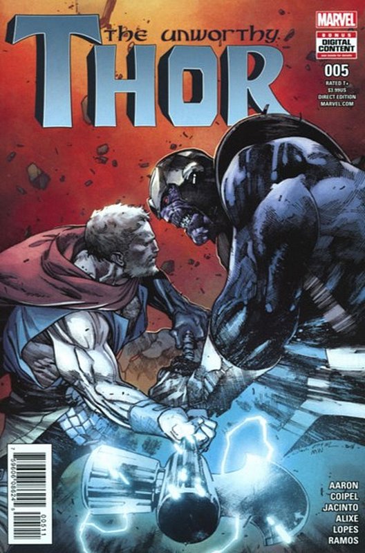 Cover of Unworthy Thor (2016 Ltd) #5. One of 250,000 Vintage American Comics on sale from Krypton!