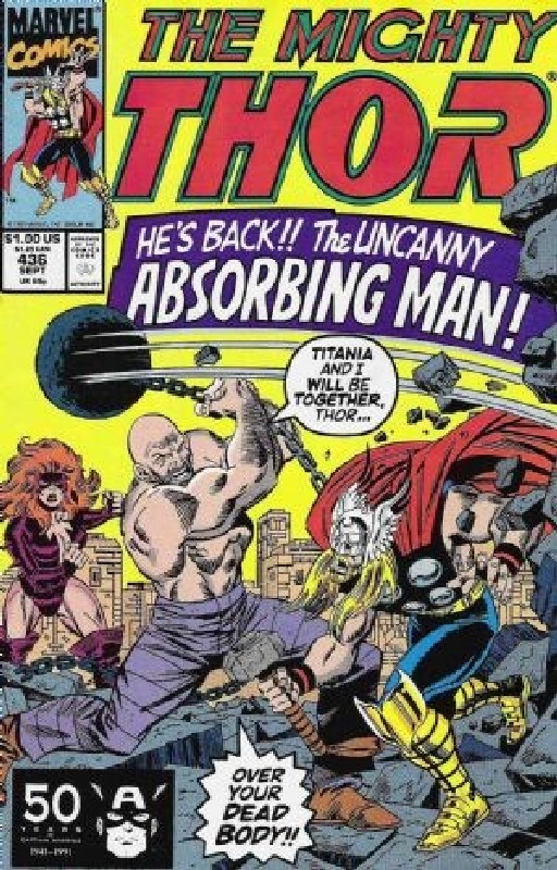 Cover of Thor (Vol 1) #436. One of 250,000 Vintage American Comics on sale from Krypton!