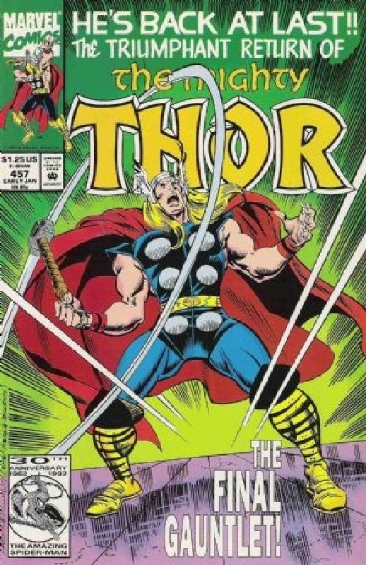 Cover of Thor (Vol 1) #457. One of 250,000 Vintage American Comics on sale from Krypton!