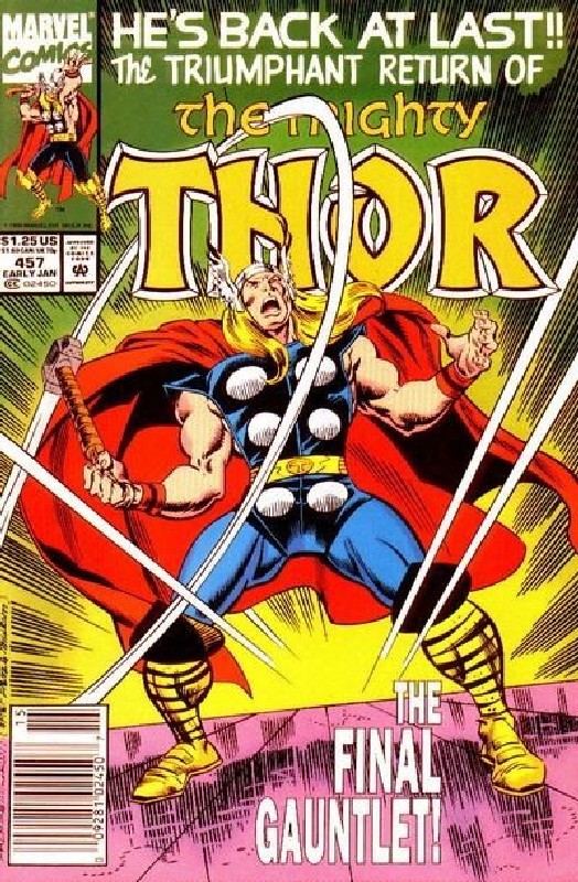 Cover of Thor (Vol 1) #457. One of 250,000 Vintage American Comics on sale from Krypton!