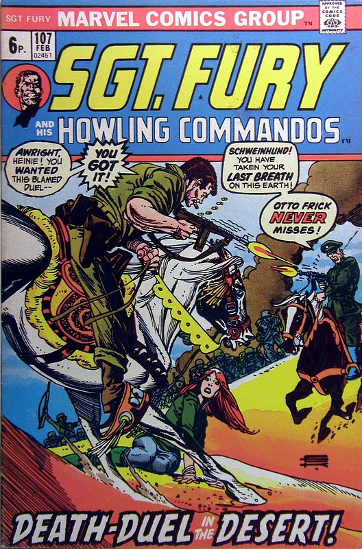 Cover of Sgt. Fury & His Howling Commandos #107. One of 250,000 Vintage American Comics on sale from Krypton!