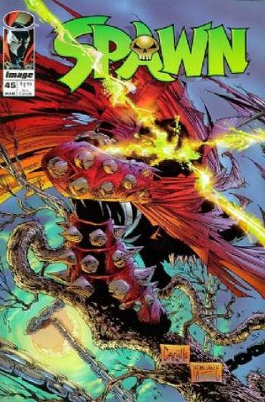 Cover of Spawn #45. One of 250,000 Vintage American Comics on sale from Krypton!