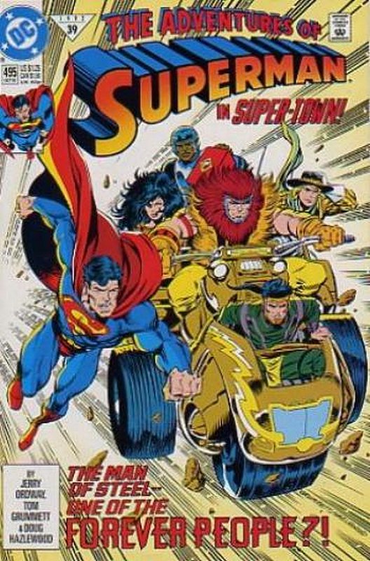 Cover of Adventures of Superman (Vol 1) #495. One of 250,000 Vintage American Comics on sale from Krypton!