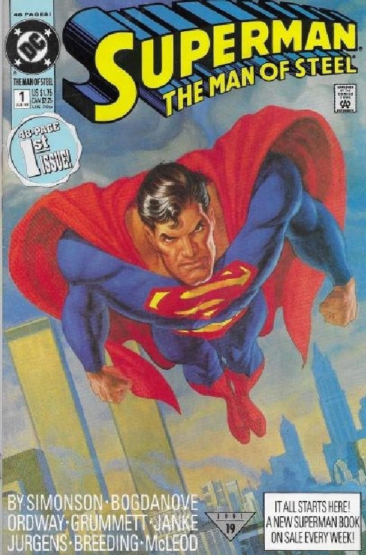 Cover of Superman: Man of Steel (Vol 1) #1. One of 250,000 Vintage American Comics on sale from Krypton!