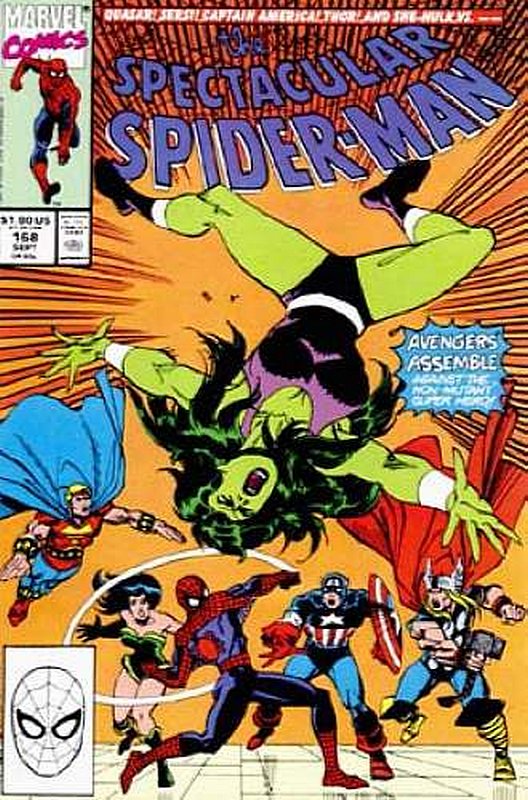 Cover of Spectacular Spider-Man (Vol 1) #168. One of 250,000 Vintage American Comics on sale from Krypton!