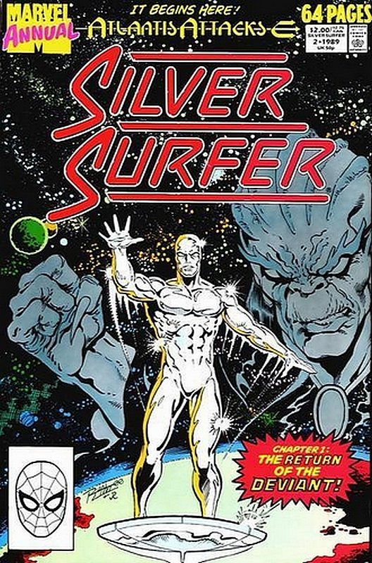 Cover of Silver Surfer Annual #2. One of 250,000 Vintage American Comics on sale from Krypton!