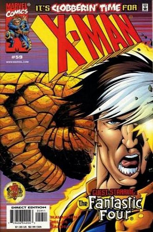 Cover of X-Man #59. One of 250,000 Vintage American Comics on sale from Krypton!