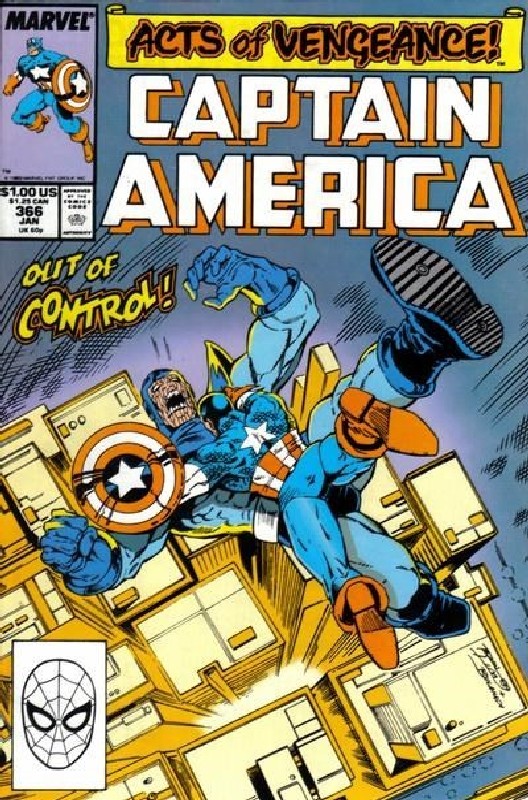 Cover of Captain America (Vol 1) #366. One of 250,000 Vintage American Comics on sale from Krypton!