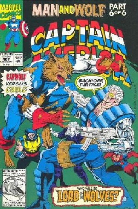 Cover of Captain America (Vol 1) #407. One of 250,000 Vintage American Comics on sale from Krypton!