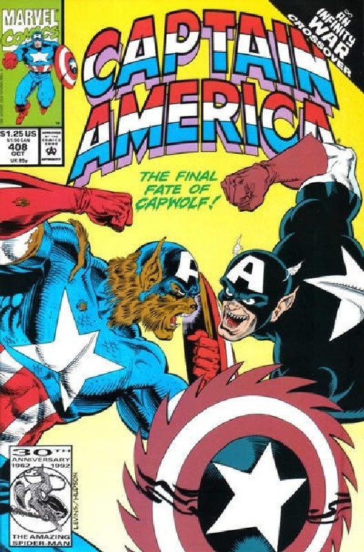 Cover of Captain America (Vol 1) #408. One of 250,000 Vintage American Comics on sale from Krypton!