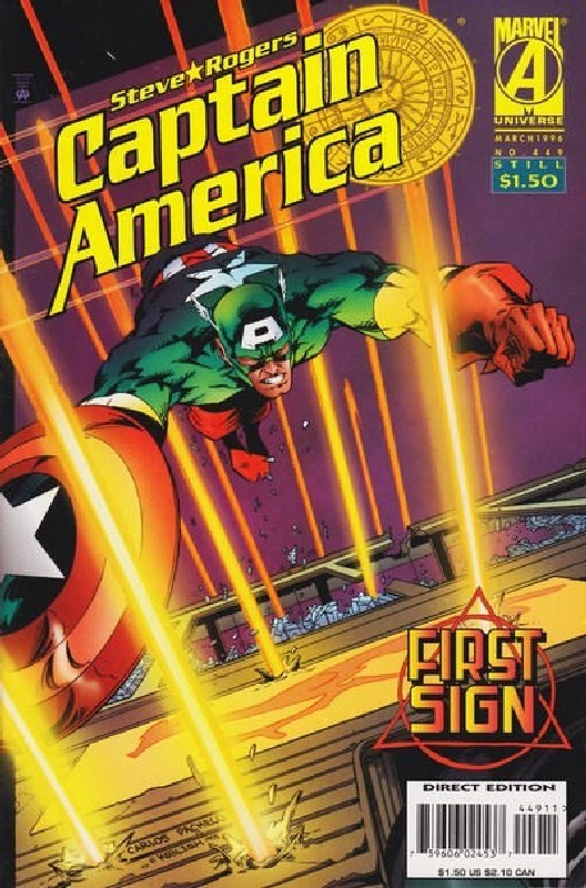 Cover of Captain America (Vol 1) #449. One of 250,000 Vintage American Comics on sale from Krypton!