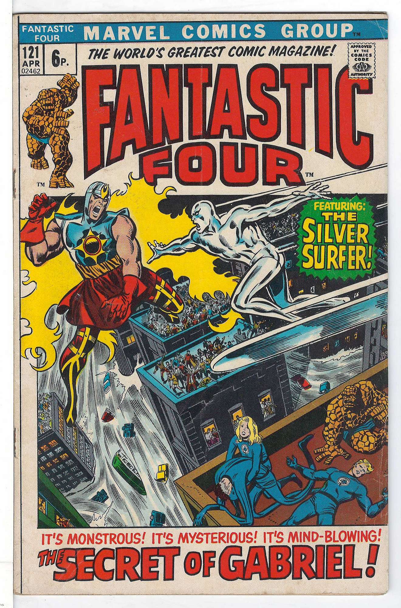 ACTUAL SCAN OF COMIC!<br> Cover of Fantastic Four (Vol 1) #121. One of 250,000 Vintage American Comics on sale from Krypton!