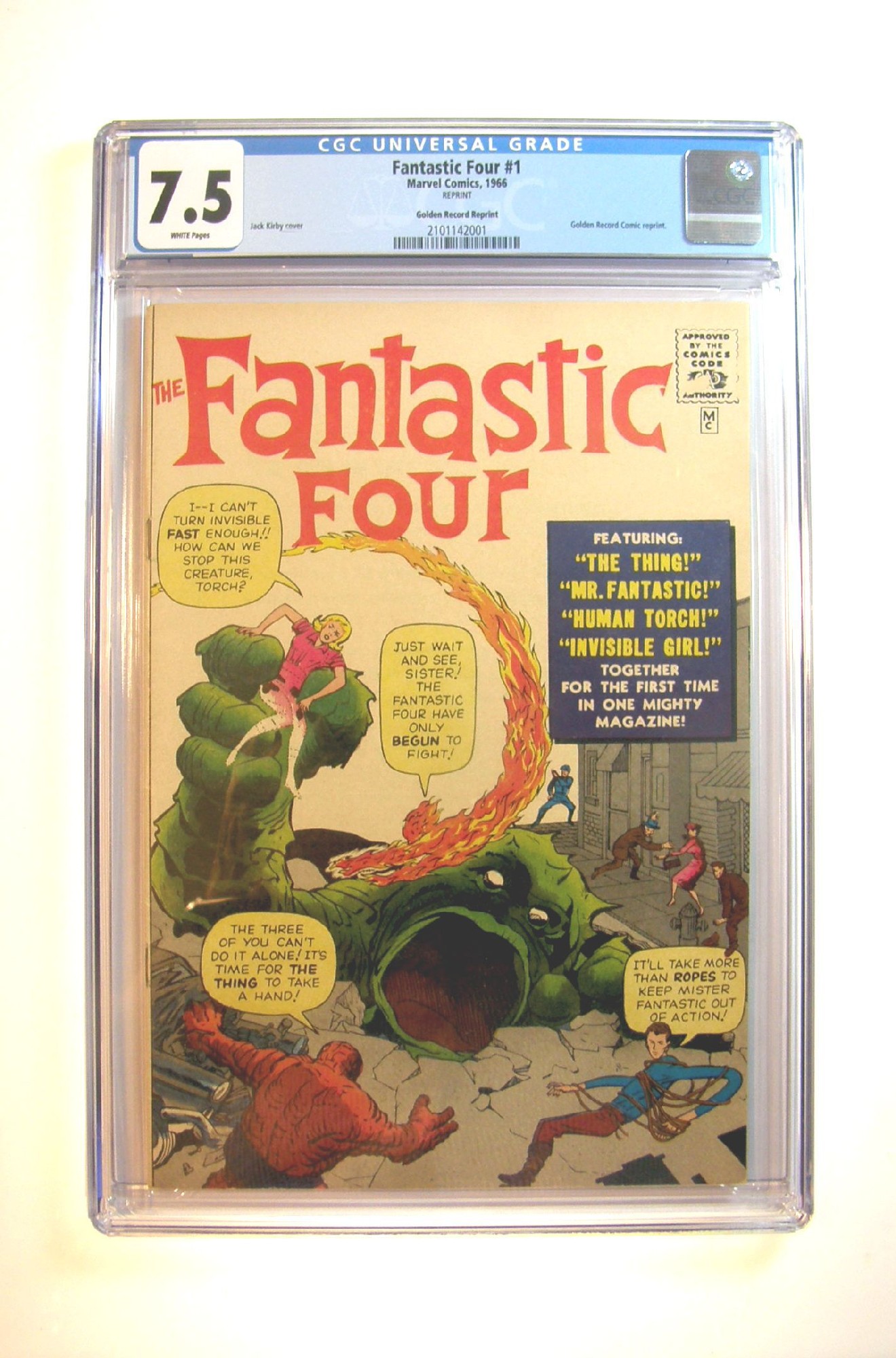 1st Appearance Fantastic Four<br>ACTUAL SCAN OF COMIC!<br>Golden Record 1966 Reprint Cover of Fantastic Four (Vol 1) #1. One of 250,000 Vintage American Comics on sale from Krypton!