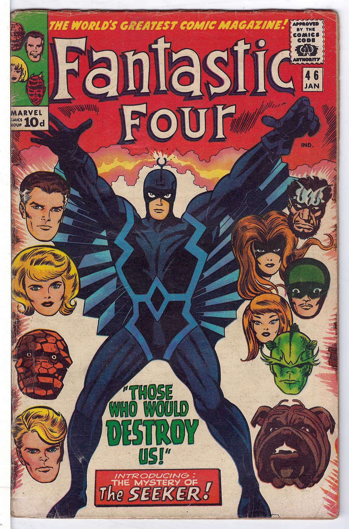 1st Black Bolt<br>ACTUAL SCAN OF COMIC!<br>Very small tape repair on top staple of centerfold. Cover of Fantastic Four (Vol 1) #46. One of 250,000 Vintage American Comics on sale from Krypton!