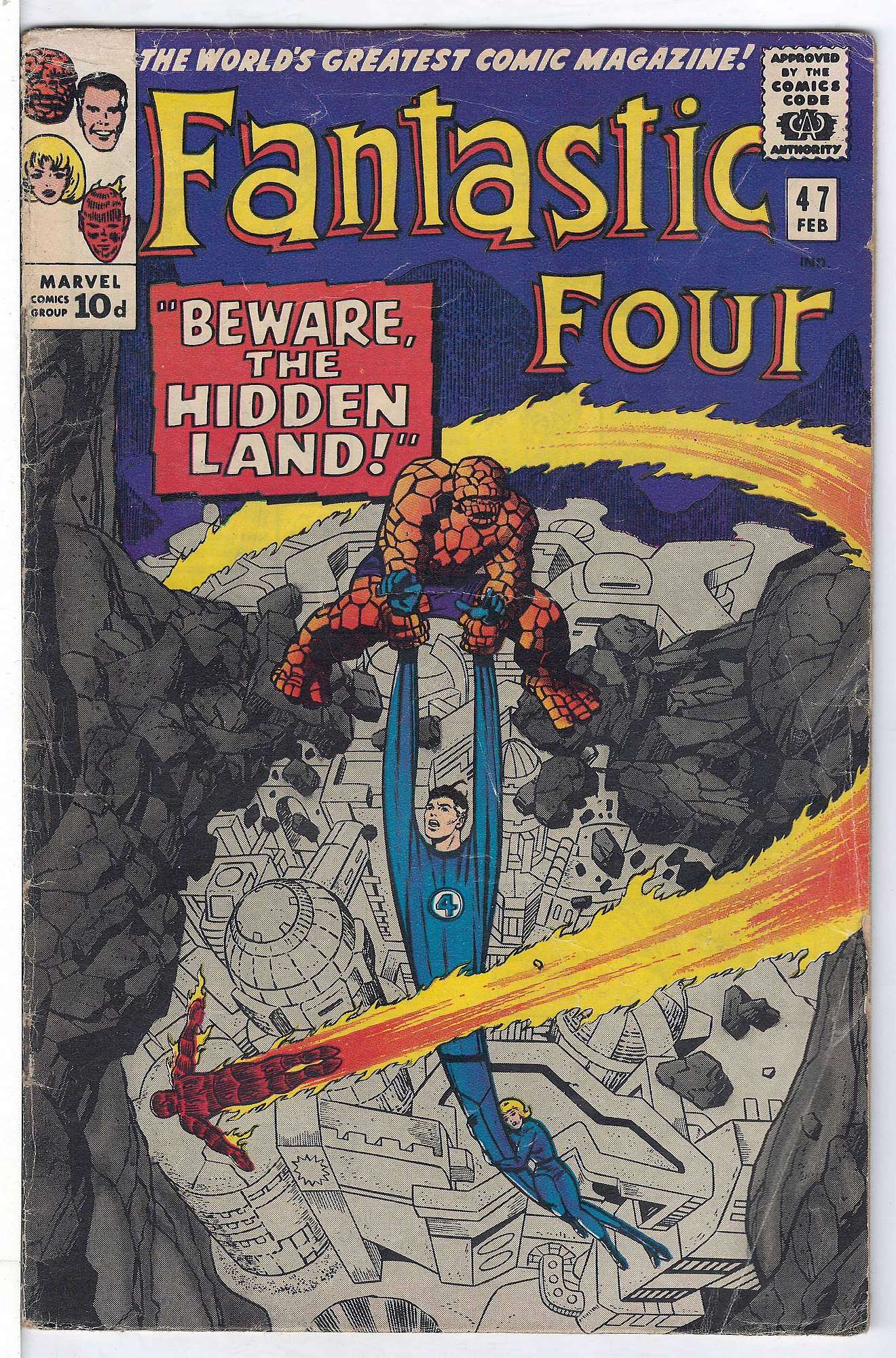 ACTUAL SCAN OF COMIC!<br>Small tear to left hand edge of Cover - See Scan Cover of Fantastic Four (Vol 1) #47. One of 250,000 Vintage American Comics on sale from Krypton!