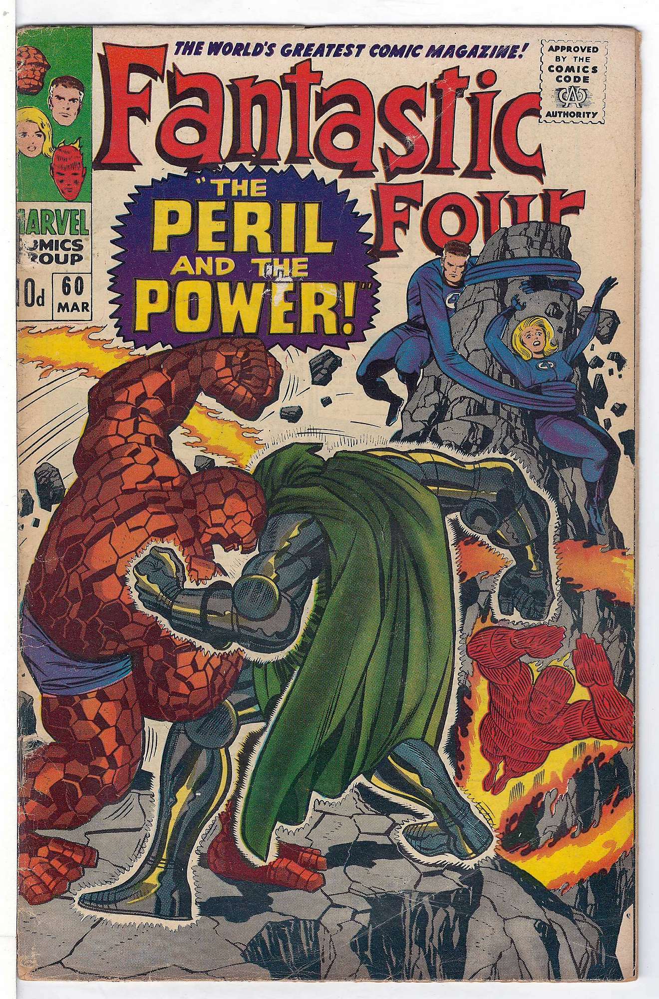 ACTUAL SCAN OF COMIC!<br> Cover of Fantastic Four (Vol 1) #60. One of 250,000 Vintage American Comics on sale from Krypton!