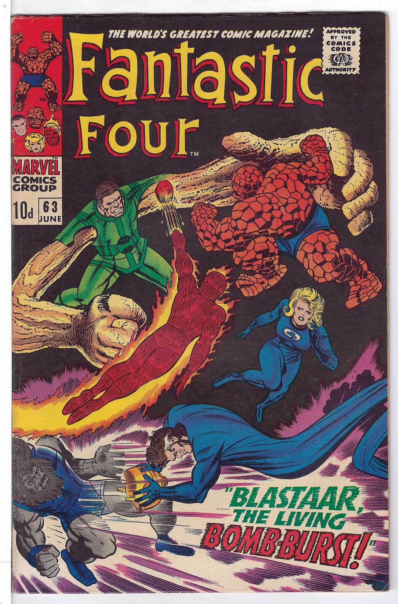 ACTUAL SCAN OF COMIC!<br> Cover of Fantastic Four (Vol 1) #63. One of 250,000 Vintage American Comics on sale from Krypton!