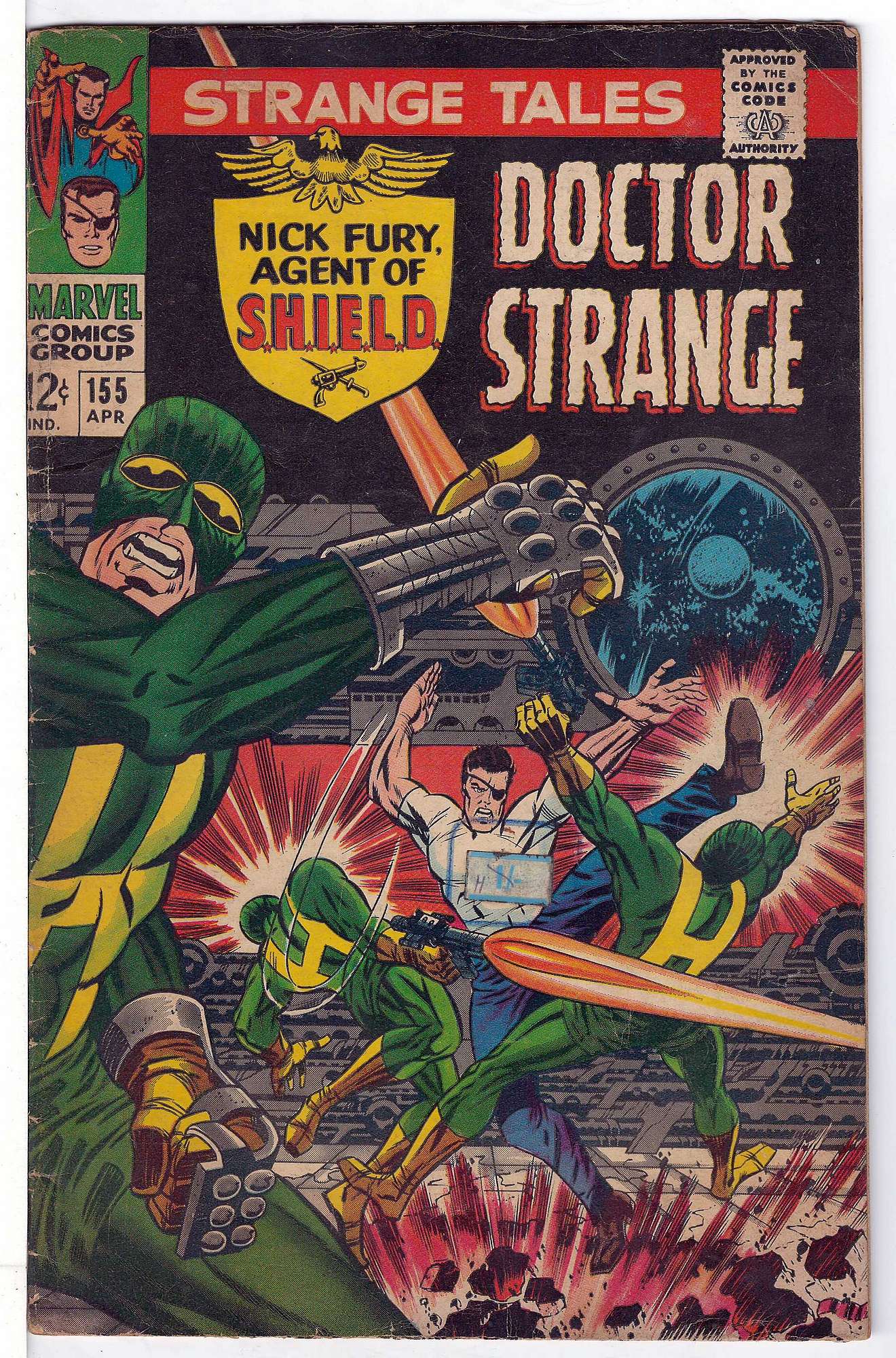 ACTUAL SCAN OF COMIC!<br>Lable & Stamp on Cover - See Scan Cover of Strange Tales (Vol 1) #155. One of 250,000 Vintage American Comics on sale from Krypton!