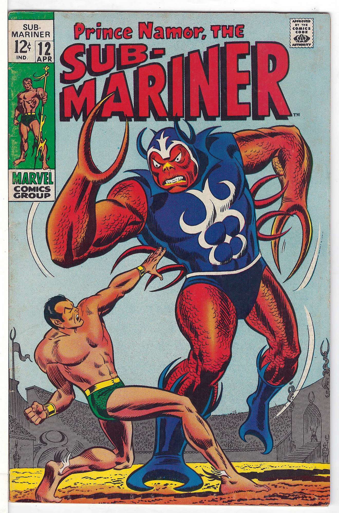 ACTUAL SCAN OF COMIC!<br> Cover of Sub-Mariner (Vol 1) #12. One of 250,000 Vintage American Comics on sale from Krypton!