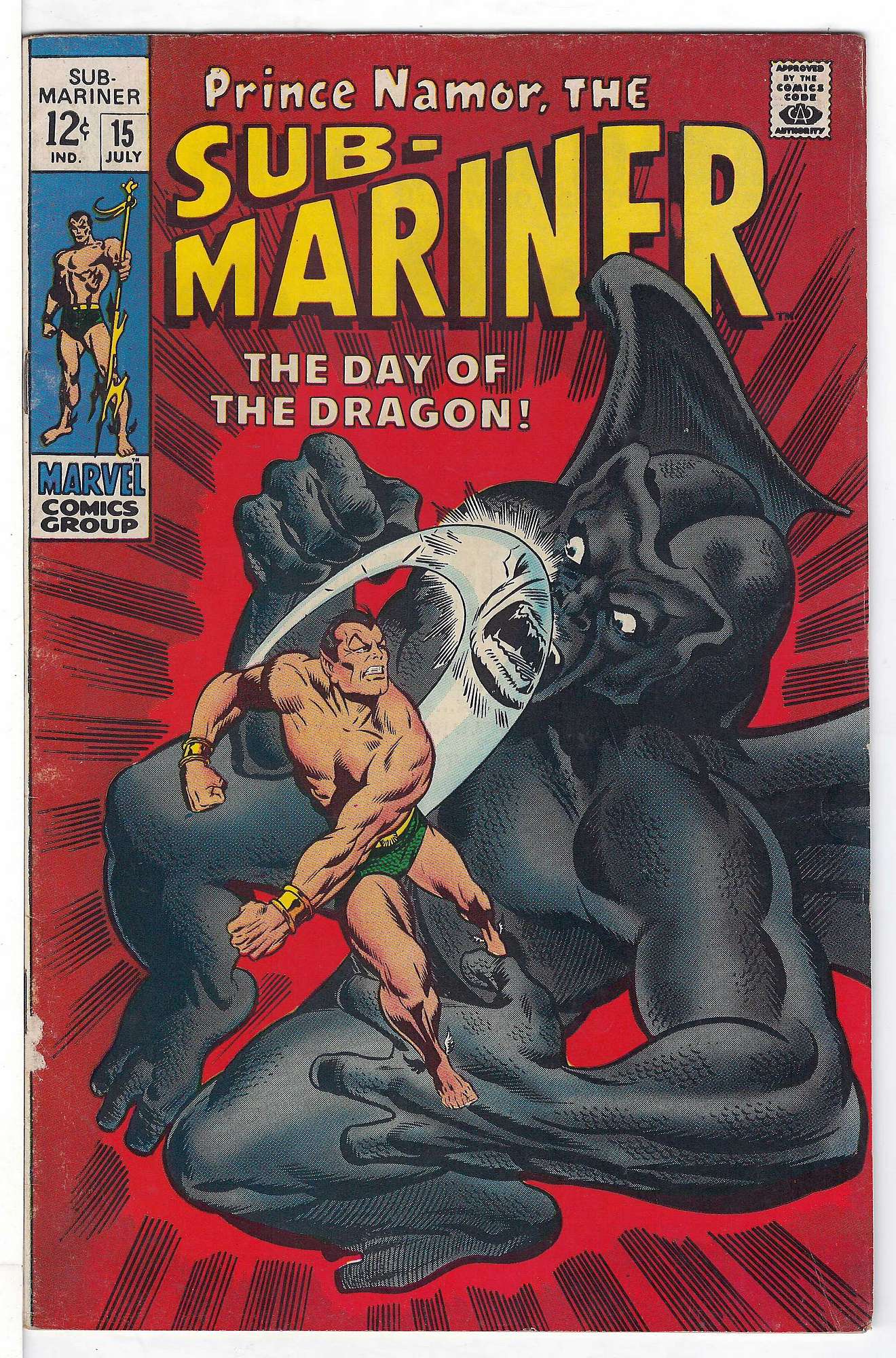 ACTUAL SCAN OF COMIC!<br> Cover of Sub-Mariner (Vol 1) #15. One of 250,000 Vintage American Comics on sale from Krypton!