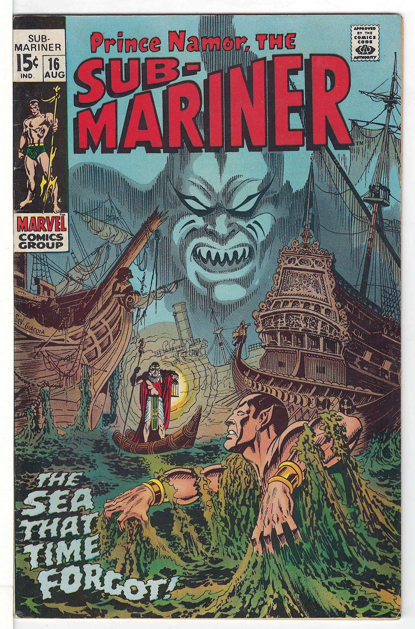 ACTUAL SCAN OF COMIC!<br> Cover of Sub-Mariner (Vol 1) #16. One of 250,000 Vintage American Comics on sale from Krypton!