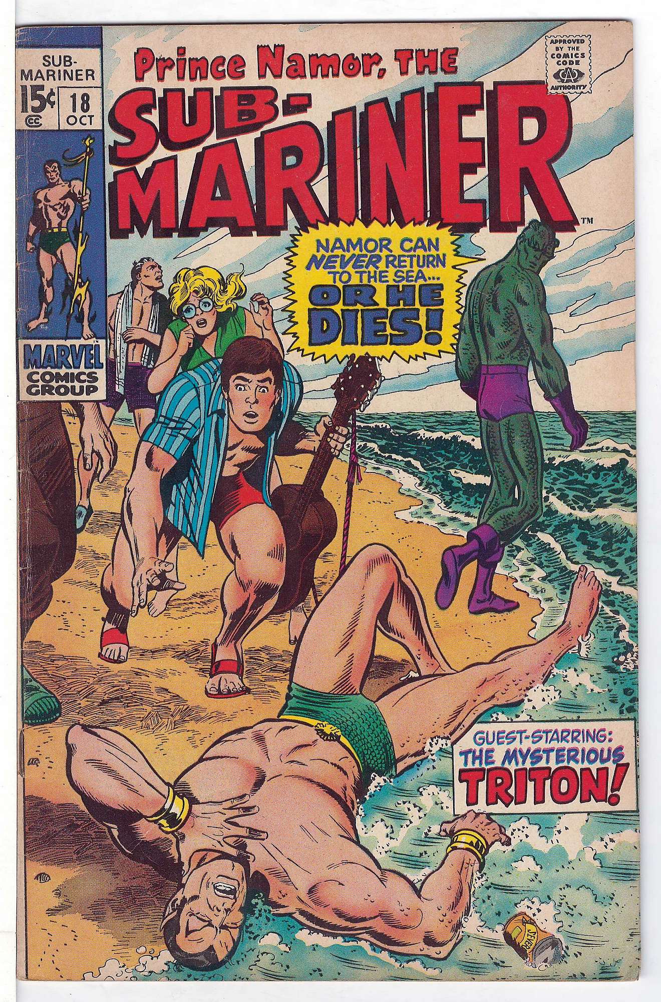 ACTUAL SCAN OF COMIC!<br> Cover of Sub-Mariner (Vol 1) #18. One of 250,000 Vintage American Comics on sale from Krypton!