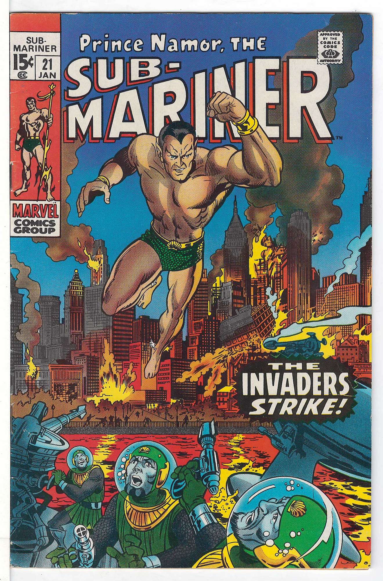 ACTUAL SCAN OF COMIC!<br> Cover of Sub-Mariner (Vol 1) #21. One of 250,000 Vintage American Comics on sale from Krypton!