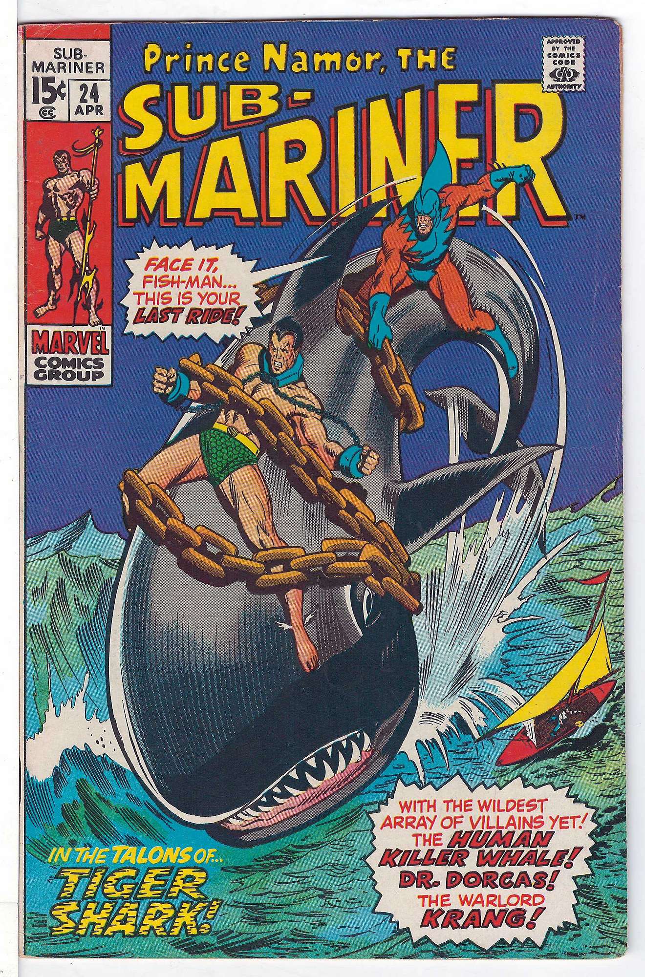 ACTUAL SCAN OF COMIC!<br> Cover of Sub-Mariner (Vol 1) #24. One of 250,000 Vintage American Comics on sale from Krypton!