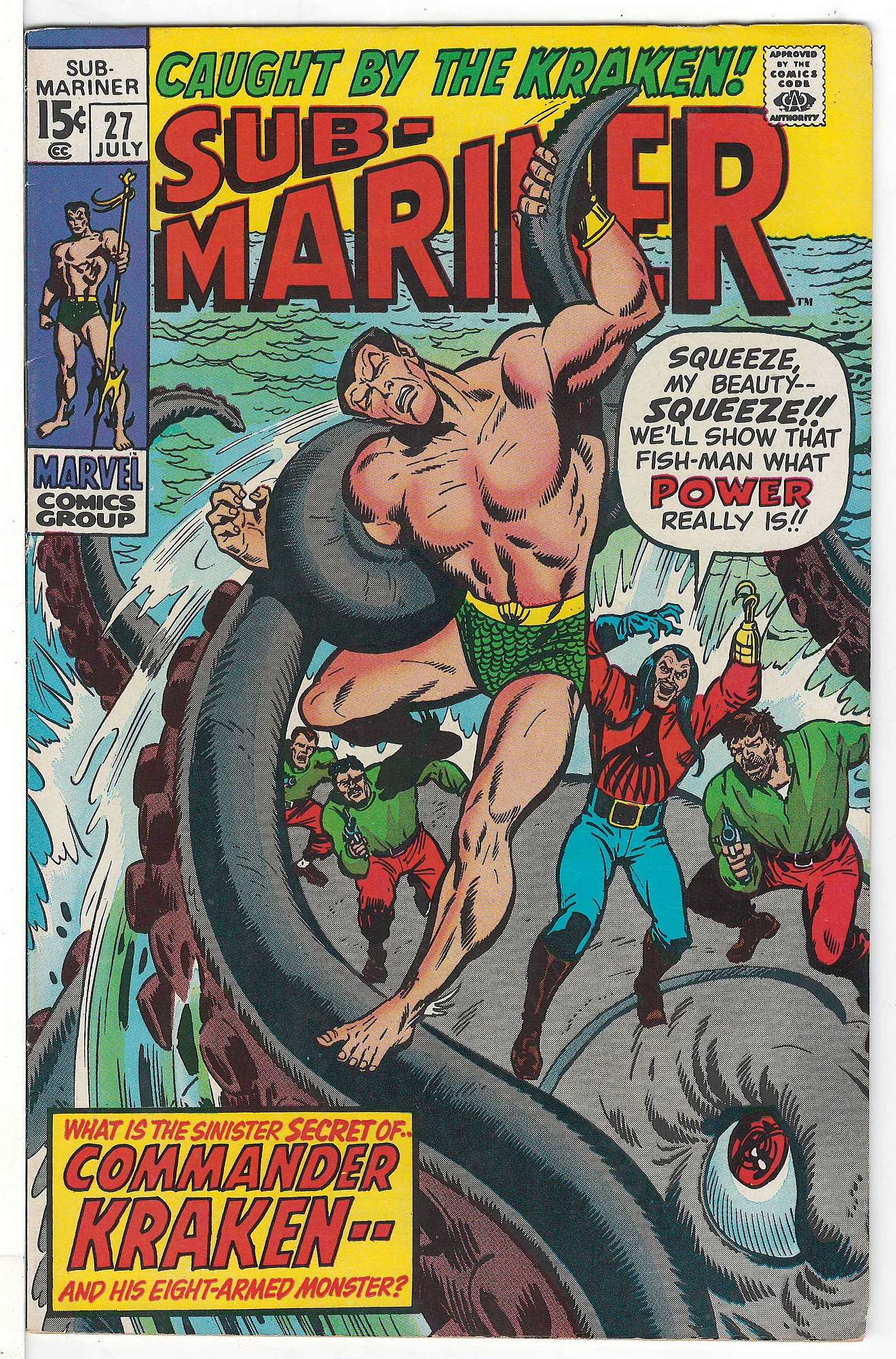 ACTUAL SCAN OF COMIC!<br> Cover of Sub-Mariner (Vol 1) #27. One of 250,000 Vintage American Comics on sale from Krypton!