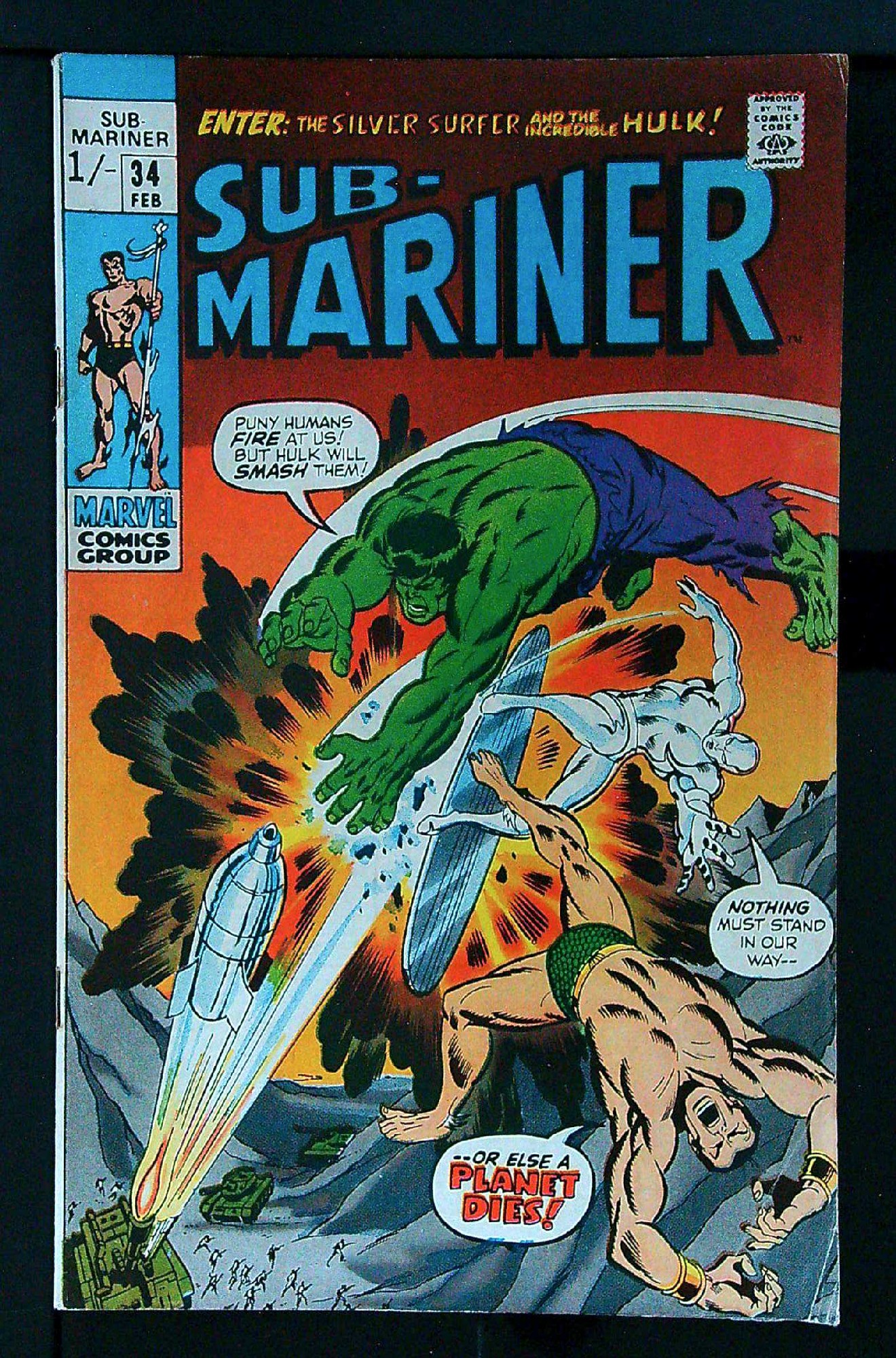 Cover of Sub-Mariner (Vol 1) #34. One of 250,000 Vintage American Comics on sale from Krypton!