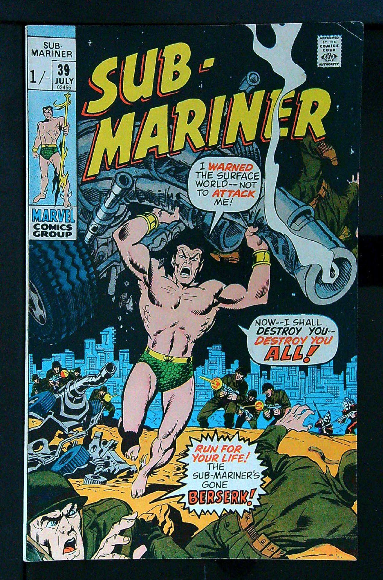 Cover of Sub-Mariner (Vol 1) #39. One of 250,000 Vintage American Comics on sale from Krypton!