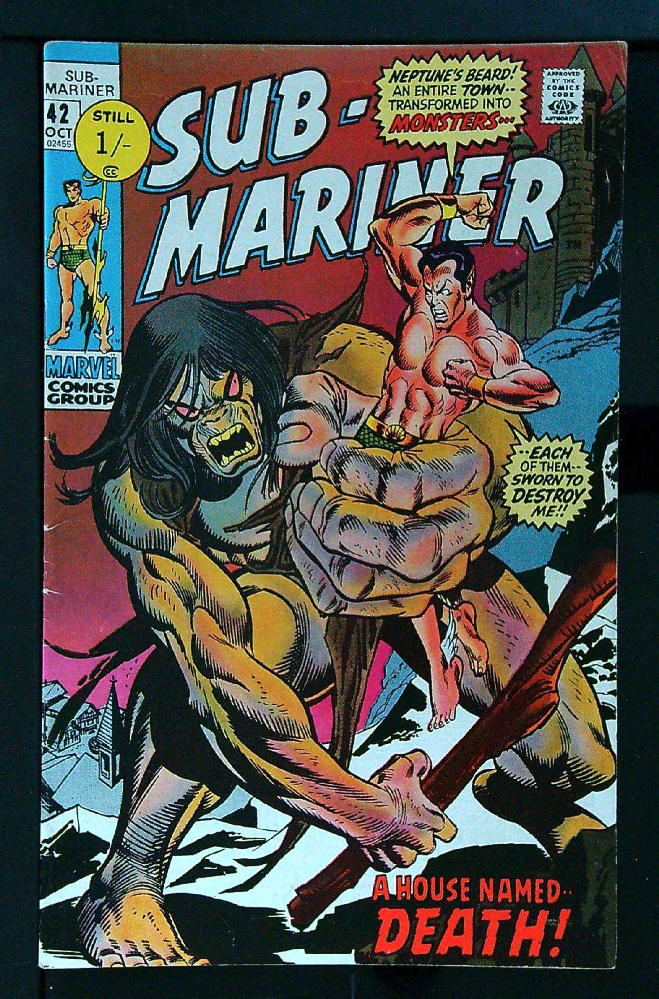 Cover of Sub-Mariner (Vol 1) #42. One of 250,000 Vintage American Comics on sale from Krypton!