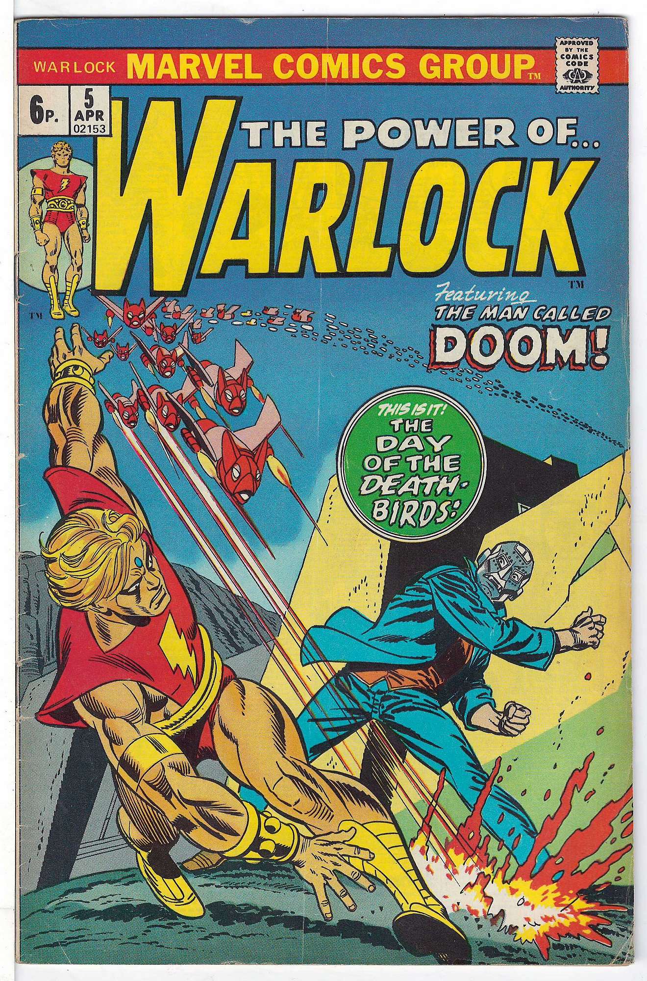 ACTUAL SCAN OF COMIC!<br>Slight Subscription Crease - See Scan Cover of Warlock (Vol 1) The Power of #5. One of 250,000 Vintage American Comics on sale from Krypton!