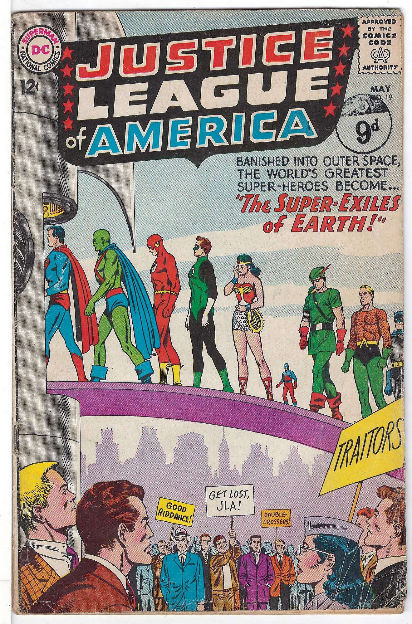 ACTUAL SCAN OF COMIC!<br>Small split to lower spine..Stamp on Cover - See Scan Cover of Justice League of America (Vol 1) #19. One of 250,000 Vintage American Comics on sale from Krypton!