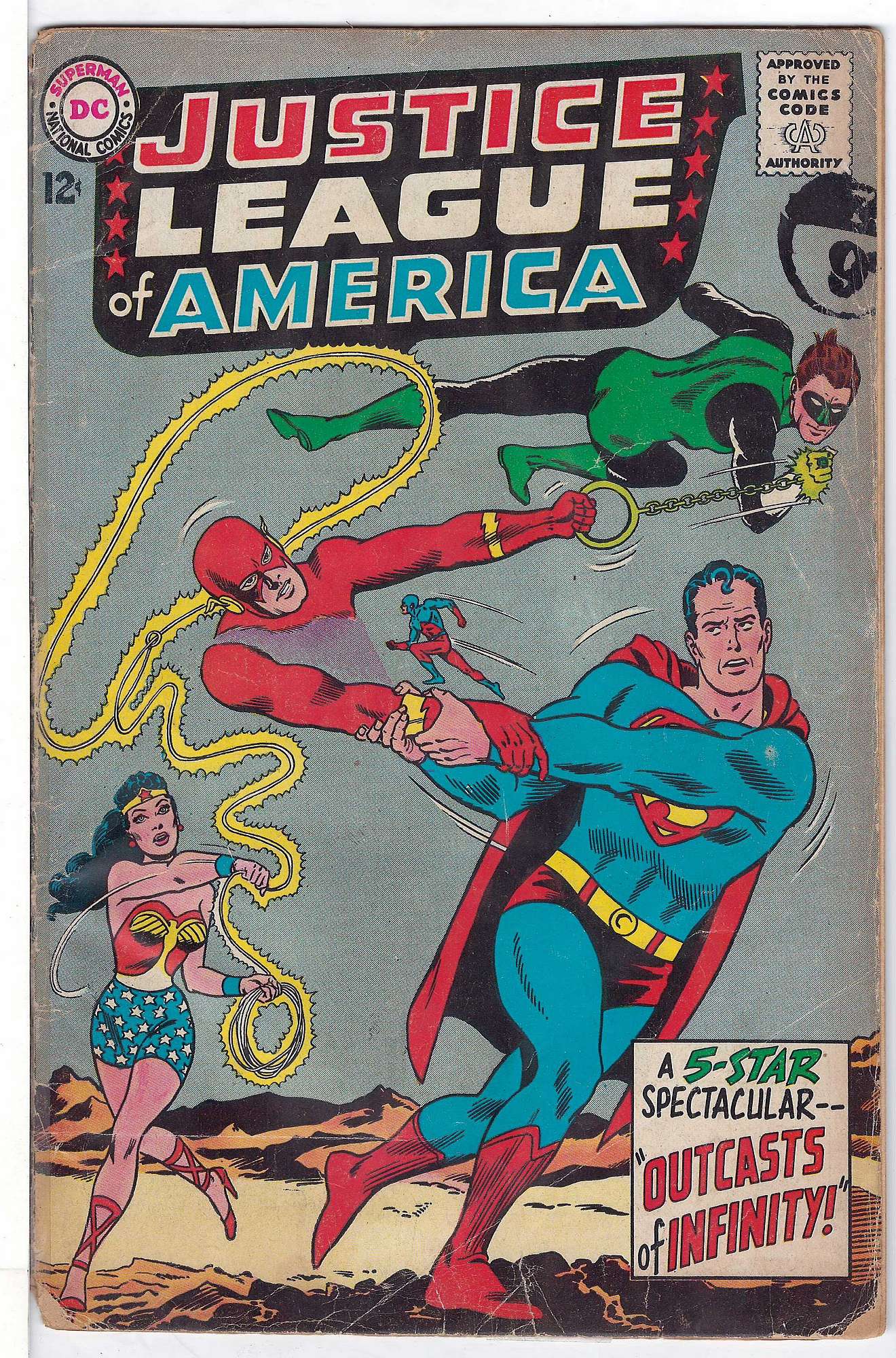 ACTUAL SCAN OF COMIC!<br>Stamp on Cover - Taped Spine - See Scan. Cover of Justice League of America (Vol 1) #25. One of 250,000 Vintage American Comics on sale from Krypton!