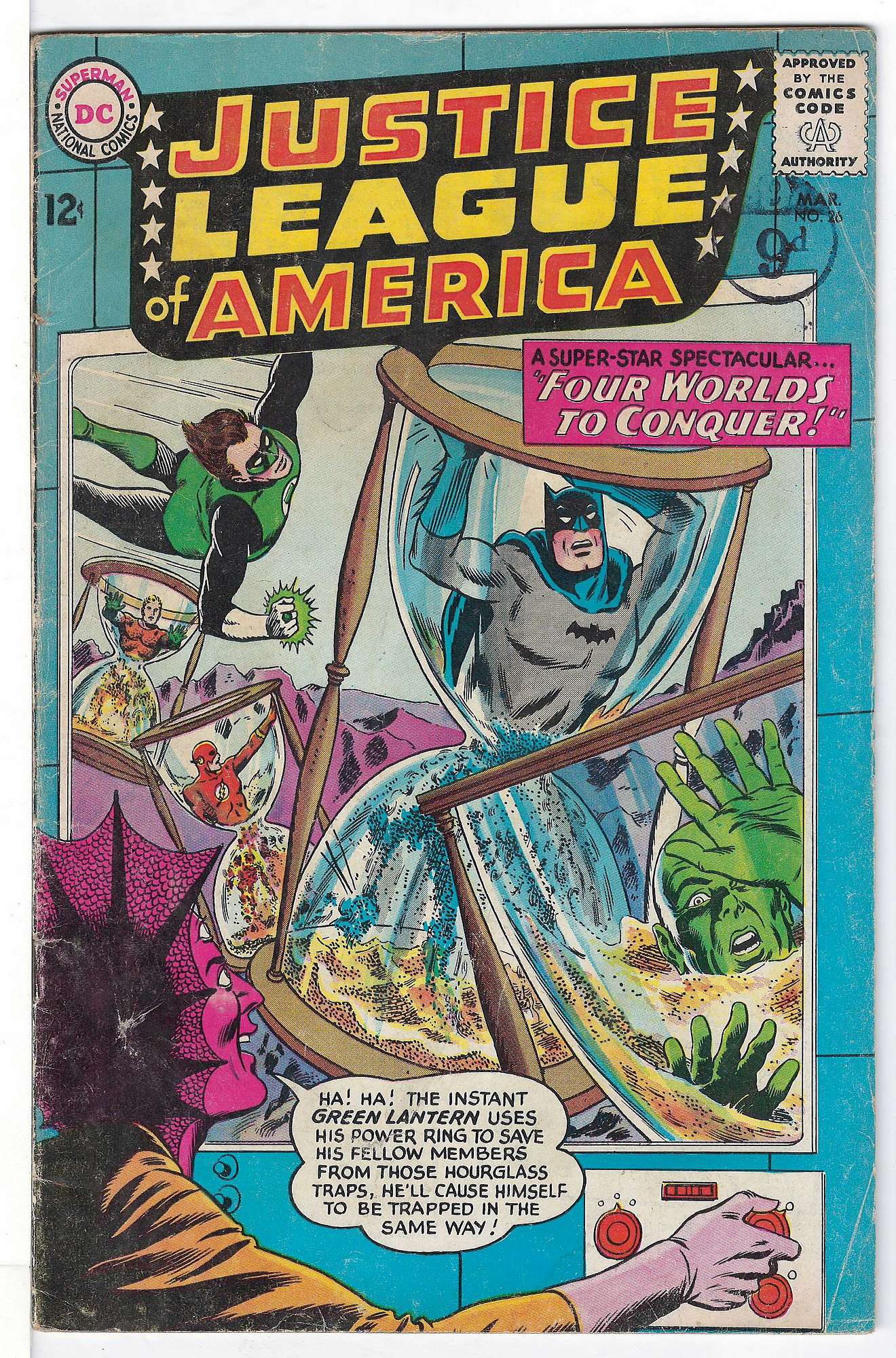 ACTUAL SCAN OF COMIC!<br>Stamp on Cover - See Scan. Cover of Justice League of America (Vol 1) #26. One of 250,000 Vintage American Comics on sale from Krypton!