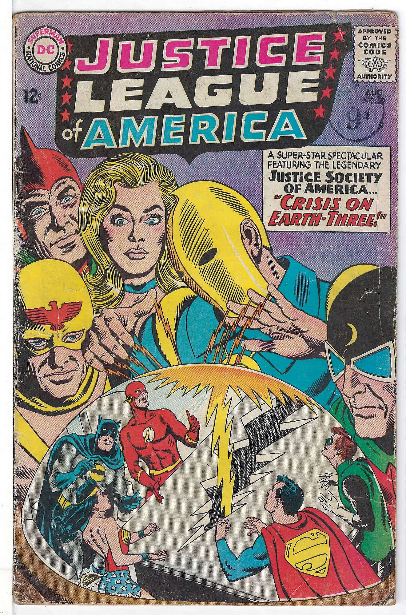 1st Silver Age Starman<br>ACTUAL SCAN OF COMIC!<br>Stamp on Cover - See Scan Cover of Justice League of America (Vol 1) #29. One of 250,000 Vintage American Comics on sale from Krypton!