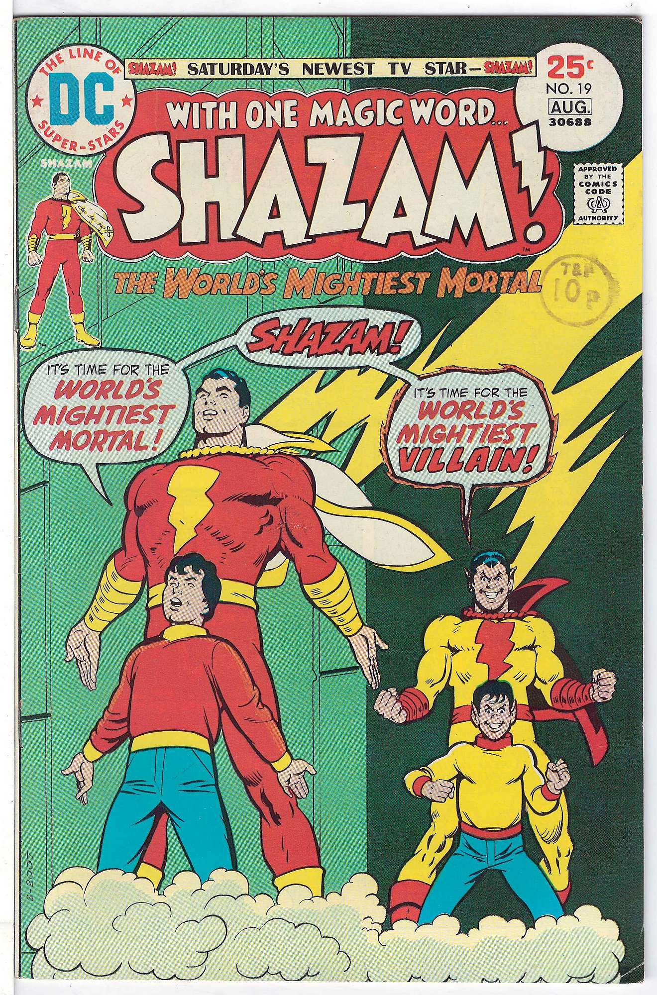 ACTUAL SCAN OF COMIC!<br>Stamp on Cover - See Scan Cover of Shazam! (Vol 1) #19. One of 250,000 Vintage American Comics on sale from Krypton!