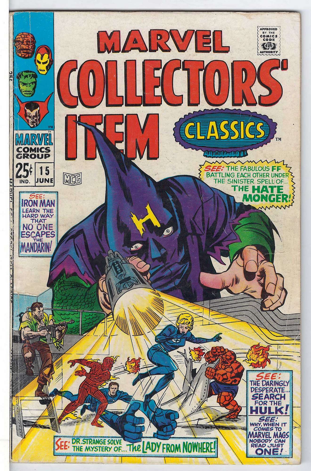 ACTUAL SCAN OF COMIC!<br> Cover of Marvel Collectors Item Classics (Vol 1) #15. One of 250,000 Vintage American Comics on sale from Krypton!