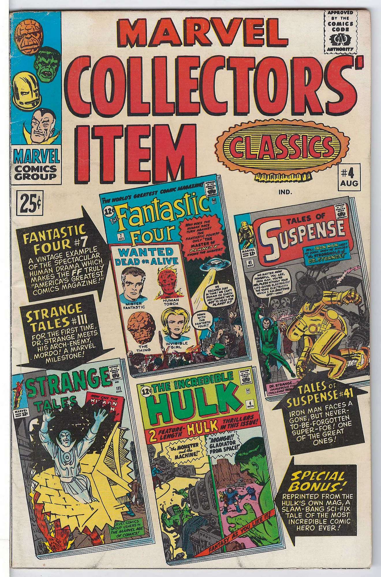 ACTUAL SCAN OF COMIC!<br> Cover of Marvel Collectors Item Classics (Vol 1) #4. One of 250,000 Vintage American Comics on sale from Krypton!