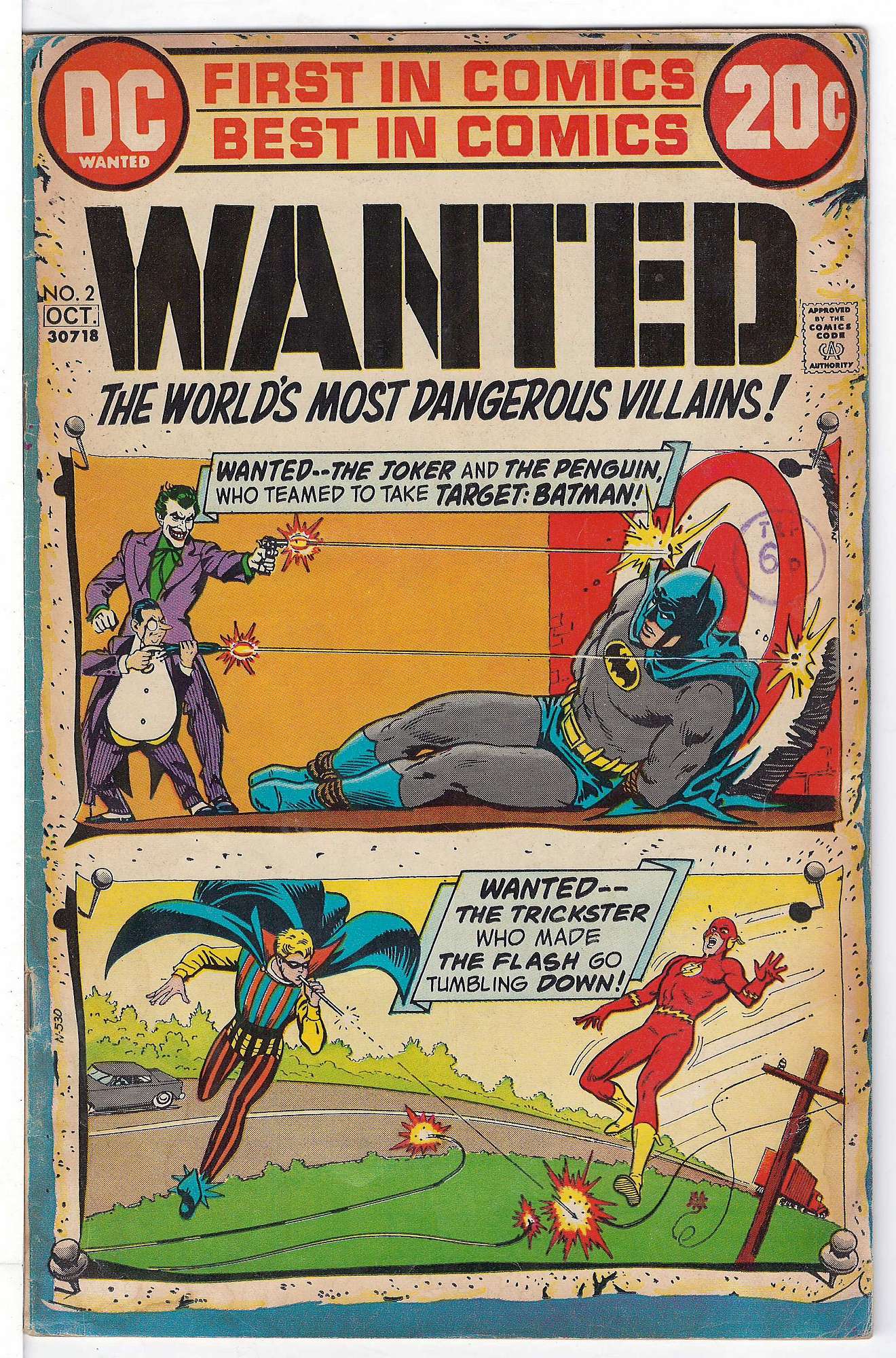 ACTUAL SCAN OF COMIC!<br>Stamp on Cover - See Scan - Yellowing pages. Cover of Wanted: Worlds Most Dangerous Villains (Vol 1) #2. One of 250,000 Vintage American Comics on sale from Krypton!